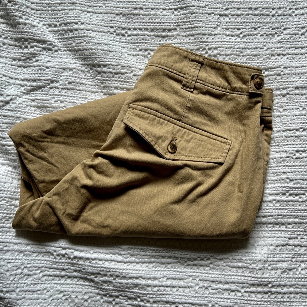 Khaki Waist-cinching Pants